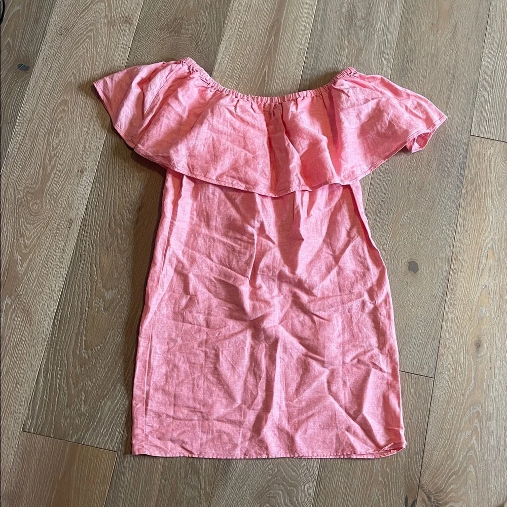 J crew linen blend Off-Shoulder dress reddish pink size small summer